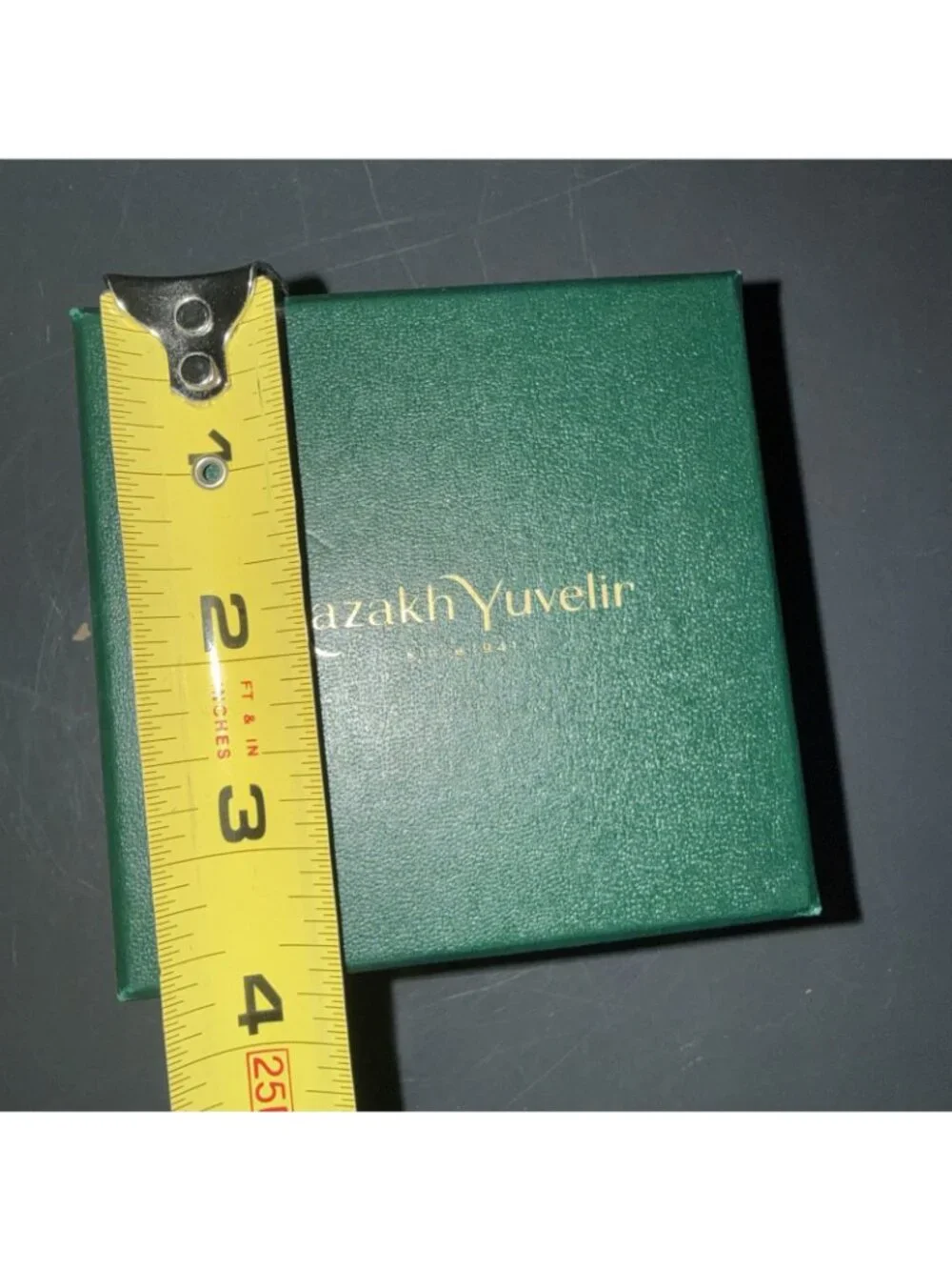 Kazakh Yuvelir EMPTY Watch Bracelet Square Box Wedding Jewelry Box Green 3.75x4”